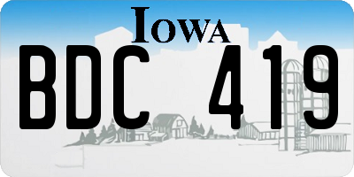 IA license plate BDC419