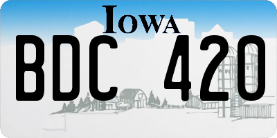 IA license plate BDC420