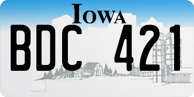IA license plate BDC421