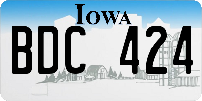 IA license plate BDC424