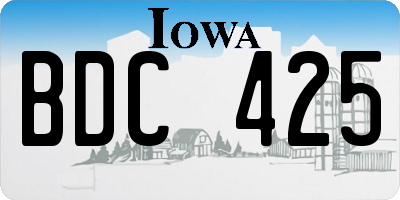 IA license plate BDC425