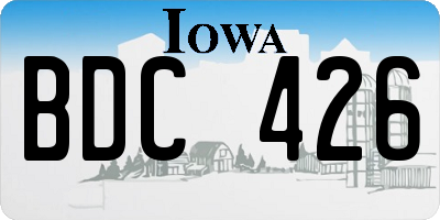 IA license plate BDC426