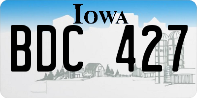 IA license plate BDC427