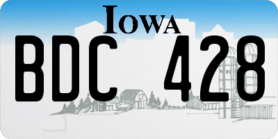 IA license plate BDC428