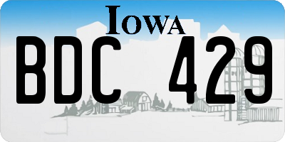 IA license plate BDC429