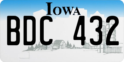 IA license plate BDC432