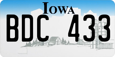 IA license plate BDC433