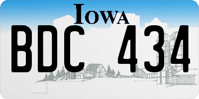 IA license plate BDC434