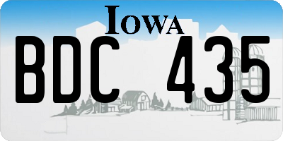 IA license plate BDC435