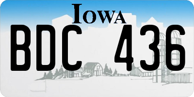 IA license plate BDC436