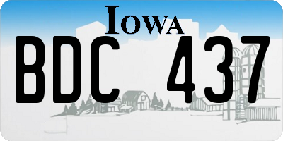 IA license plate BDC437