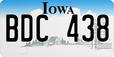 IA license plate BDC438