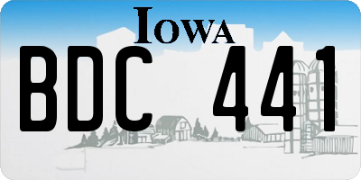 IA license plate BDC441