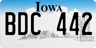 IA license plate BDC442
