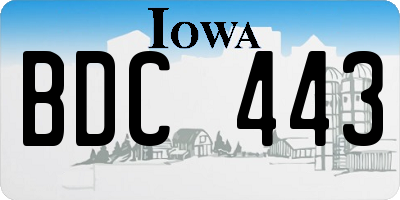 IA license plate BDC443