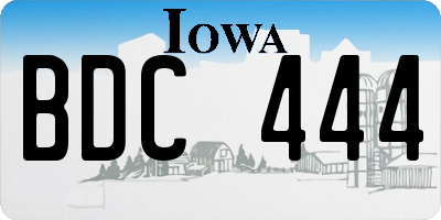 IA license plate BDC444