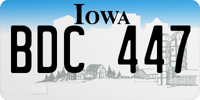 IA license plate BDC447