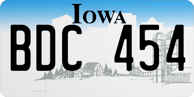 IA license plate BDC454