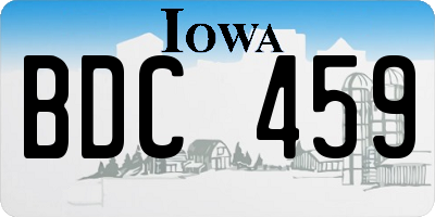IA license plate BDC459