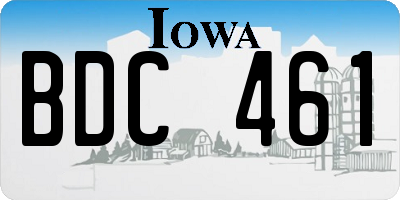 IA license plate BDC461