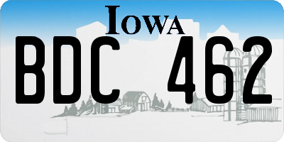 IA license plate BDC462
