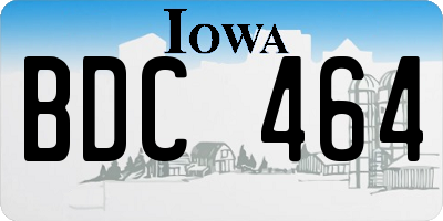 IA license plate BDC464