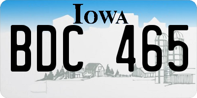 IA license plate BDC465