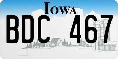IA license plate BDC467