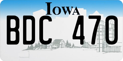 IA license plate BDC470