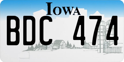 IA license plate BDC474