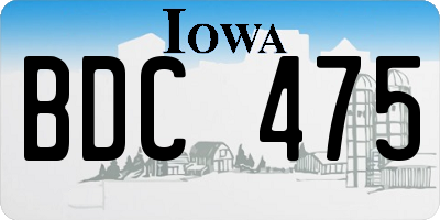 IA license plate BDC475