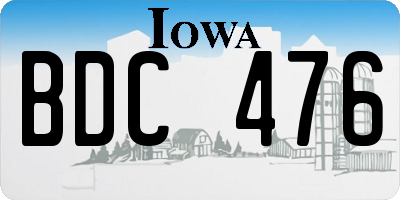IA license plate BDC476
