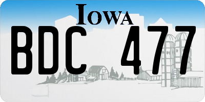 IA license plate BDC477