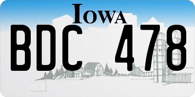 IA license plate BDC478