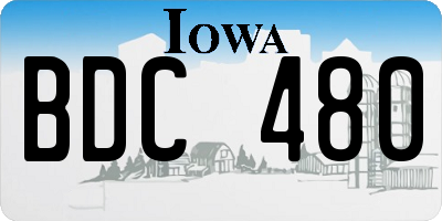 IA license plate BDC480