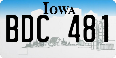 IA license plate BDC481