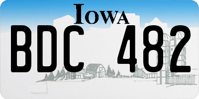IA license plate BDC482
