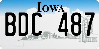 IA license plate BDC487