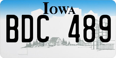 IA license plate BDC489