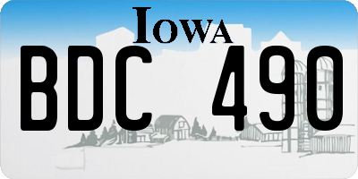 IA license plate BDC490