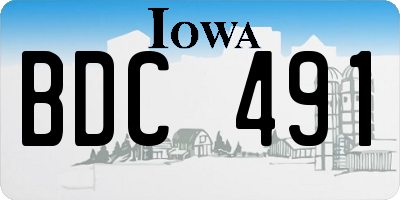 IA license plate BDC491