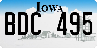 IA license plate BDC495