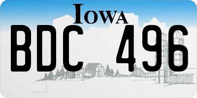 IA license plate BDC496