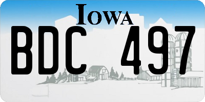 IA license plate BDC497