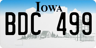 IA license plate BDC499
