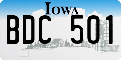 IA license plate BDC501