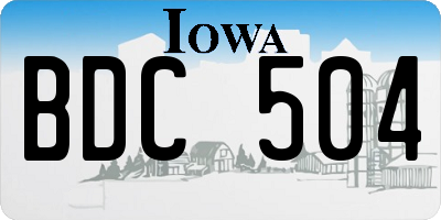 IA license plate BDC504