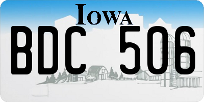 IA license plate BDC506