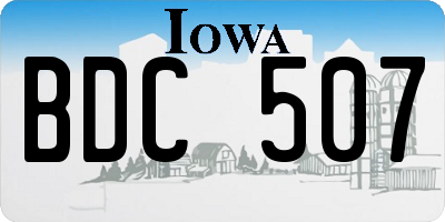IA license plate BDC507