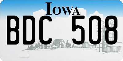 IA license plate BDC508